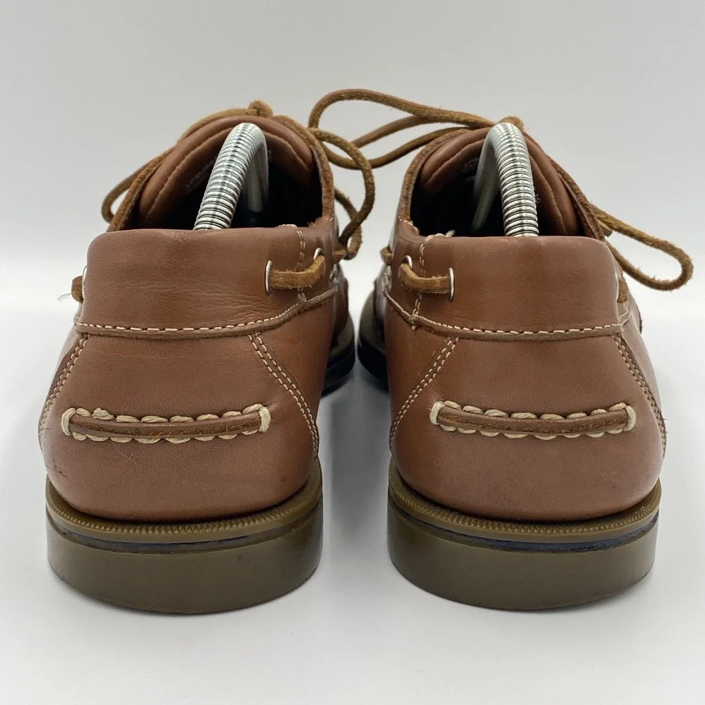 Rockport Bridgeport Boat Deck Shoes Men's 11 Brown Leather Lace Tie Washable